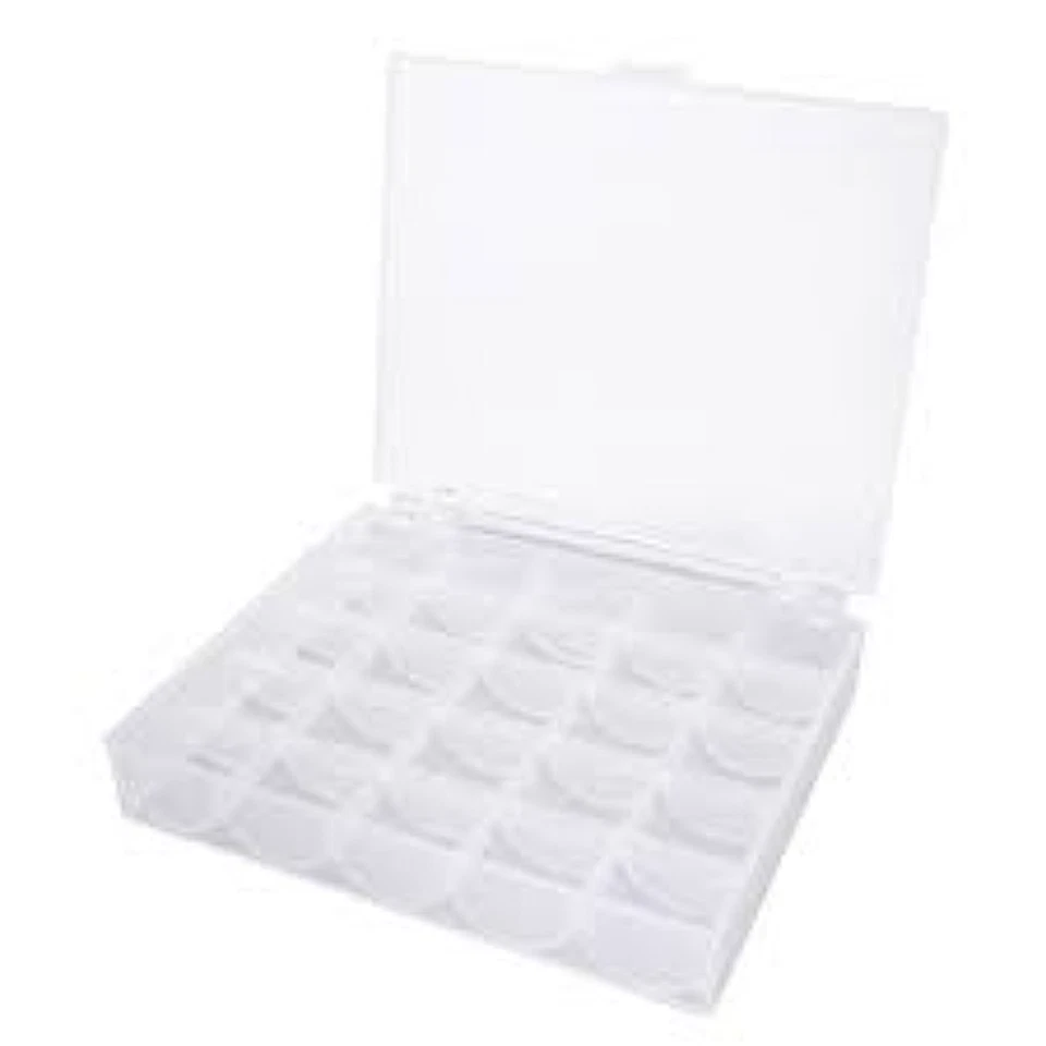 SEWING MACHINE BOBBINS BOX ANTI CRACK  Holds 25 bobbins Brother Janome etc- A944 - Image 2 of 2