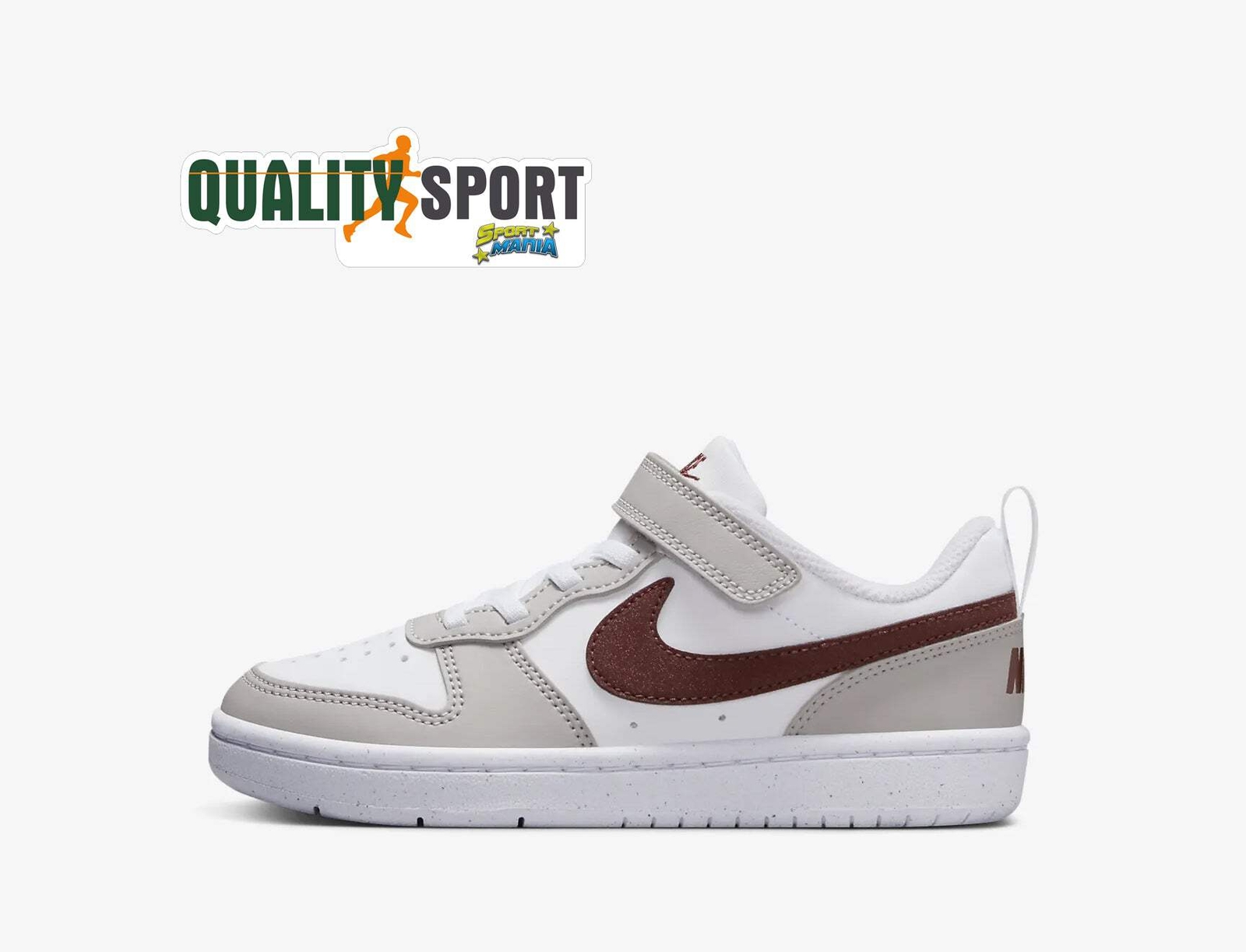 Nike Court Borough Bianco Grigio Scarpe Bambino Sportive Sneakers FZ4522 100