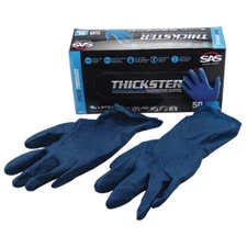 SAS THICKSTER Disposable Latex Work Gloves, Large, 50 pk #8061-112