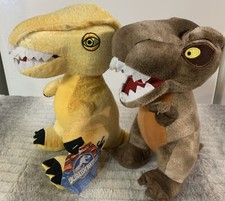 Jurassic World Velociraptor Tyrannosaurus Rex 12" Stuffed Plush Toy NWT Park