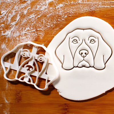 Beagle Face Ausstechform - Backhund Portrait Geburtstag Leckerli, Schnüffel Hund Haustier