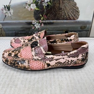 Stacy Adams Mens size 9.5M Pink Snake Print Loafers Metal Accent Leather Lining Pink Leather Upper Dress Shoes for Men for sale | eBay main image 4