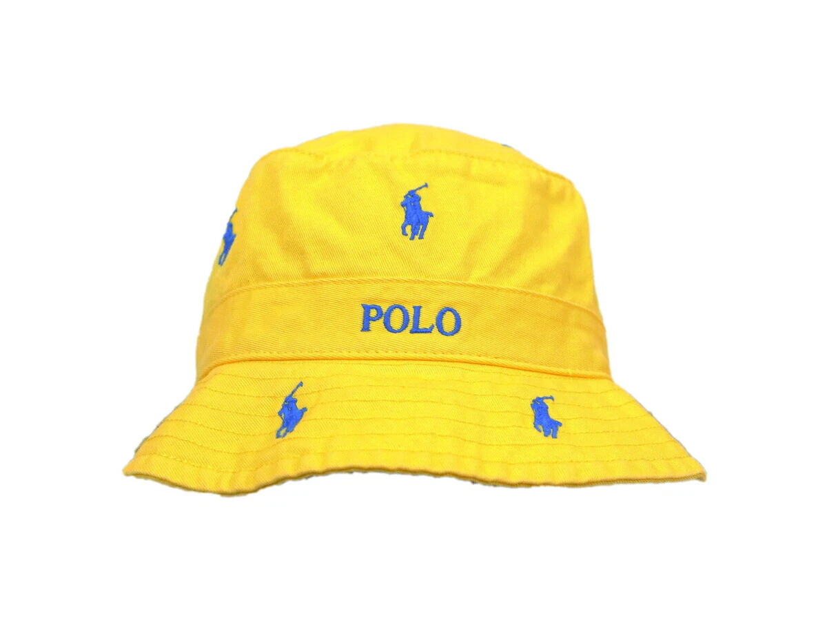Polo Ralph Lauren Multi-Pony Safari Bucket Hat Cap - Yellow with Blue Ponies
Opens in a new window o
