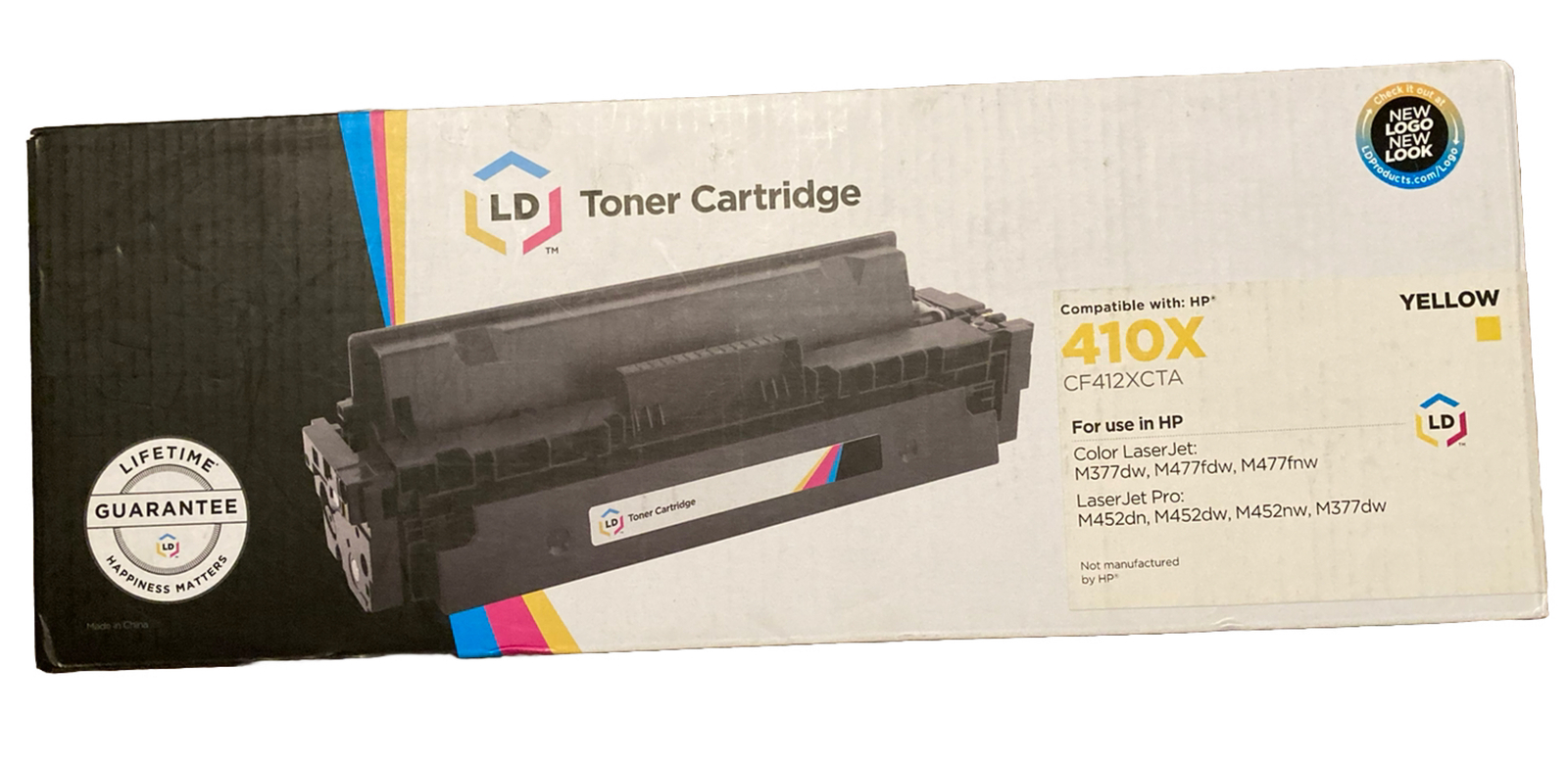 LD Toner Cartridge, Compatible HP 410X Yellow CF412XCTA Color Jet Laser