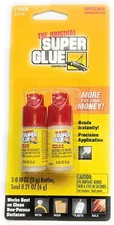 Super Glue Twin 2 Pack - Bonds Instantly with Precision Applicators