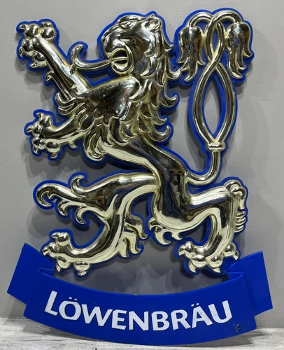 Lowenbrau Vintage Beer Sign Tavern Style Pub Decor Plastic 21” X 17” 3D Used