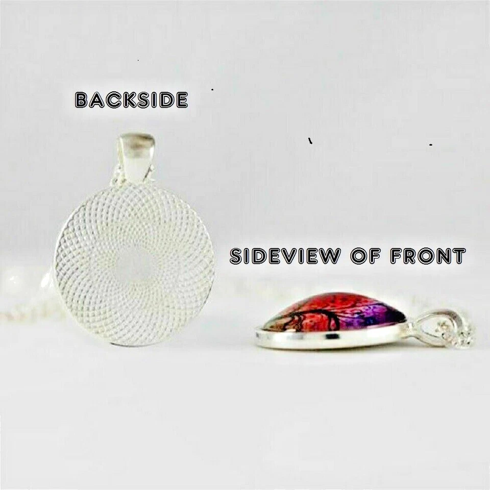 YING YANG WOLF ANIMAL 1" Colgante Grande en Plata de Ley 925 22" Collar Mujer Foto 4 de 4