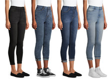 No Boundaries Juniors Super High Rise Stretch Curvy Crop Skinny Jegging Jean NEW
