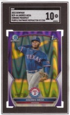 2023 Bowman BCP-44 - ANDRES MESA - PURPLE RAYWAVE REFRACTOR -#87/250 - SGC-10