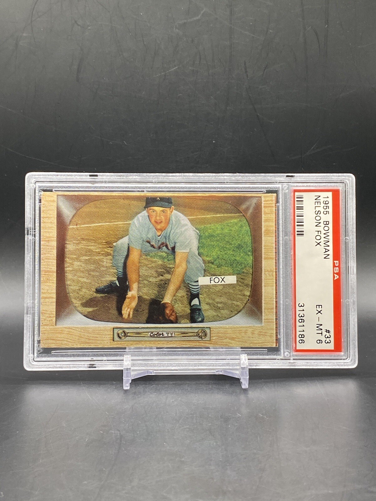 1955 Bowman Original Baseball Card NELSON FOX White Sox #33 PSA 6