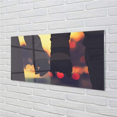 Tulup Acrylglas 100x50 Wandkunst Leute, die Hände Lichter