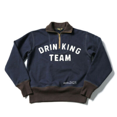 Bronson Drinking Team Sweatshirts Rugged Two-Tone Retro Motorcycle Riding Top