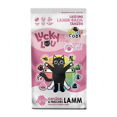 Lucky Lou Light Geflügel & Lamm Katzenfutter Trockenfutter Futter Katze 3kg