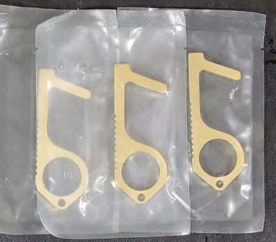 Key Smart No Touch Virus Prevention Personal Door Opener Button Pusher Gold (3)