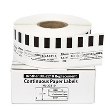 Non-OEM Fits BROTHER DK-2210 Continuous Labels 1-1/7" x 100 feet - 1 Roll