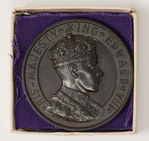 1937 Edward VIII Coronation Cased 44mm Bronze Medal Tiptaft Unc DC-6752 - Picture 4 of 4