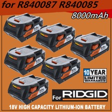 PACK For Ridgid R840087 8.0Ah Lithium Battery Rigid 18Volt R840085 Power Tools