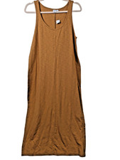 Gap Maxi Dress Women size M Tall Scoop Neck Sleeveless Slit Sides Beachy Island