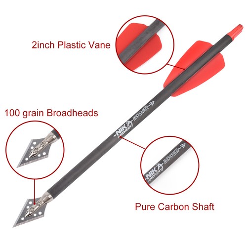 3/6/12PCS Archery Crossbow Bolts 7.5" Carbon Arrows Screw Tip 100Gr Bow Hunting - 第 17/23 張圖片