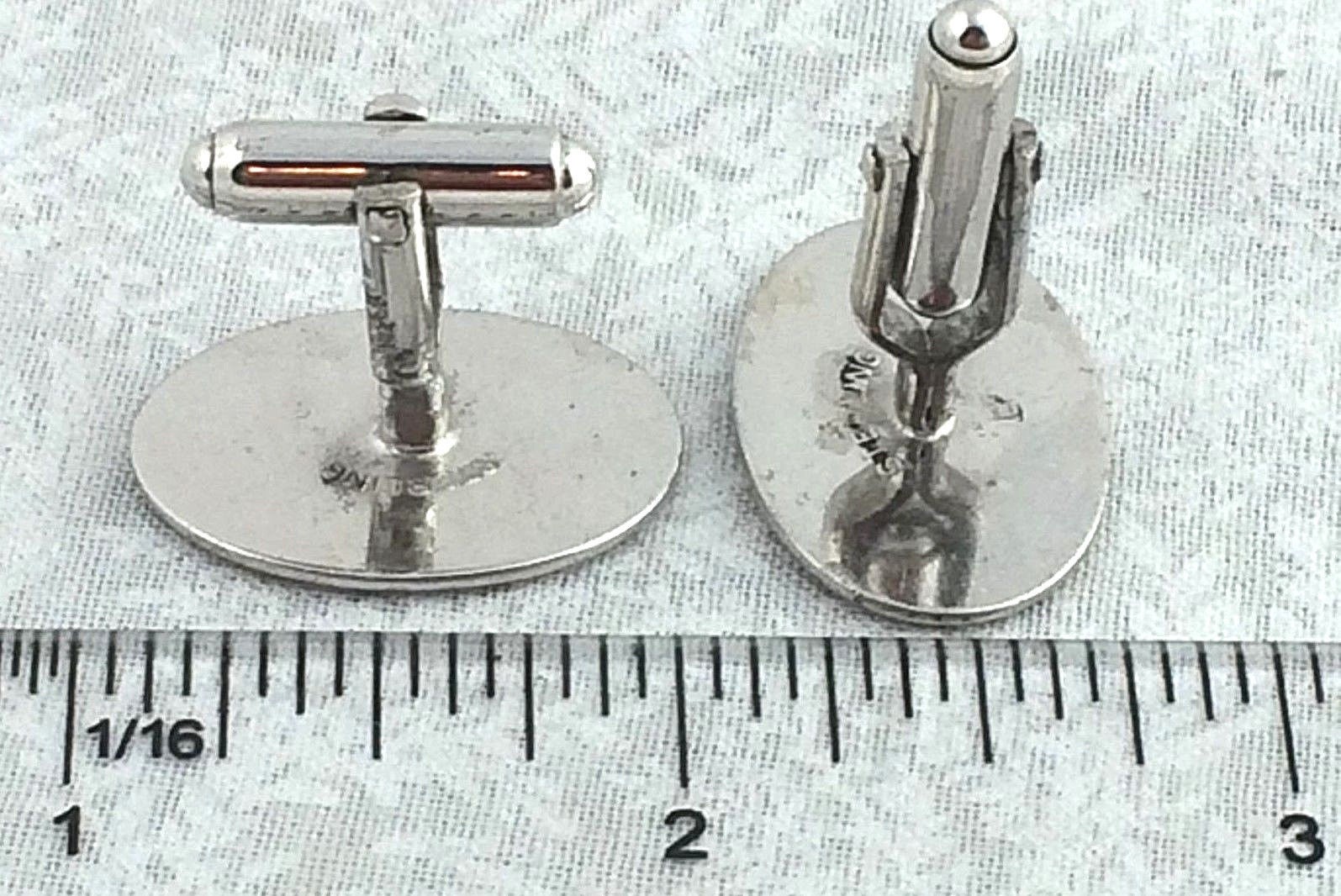 Boutons De Manchette Anson Ovales - Finition Argentée Avec Strass, Occasion