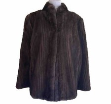 Vtg Mahogany Corded Cut Mink Fur Coat - Mr. J, Jones Furs Of Greensboro / Jacket