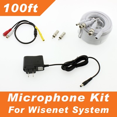 [100ft] Microphone Kit for Wisenet Surveillance Security