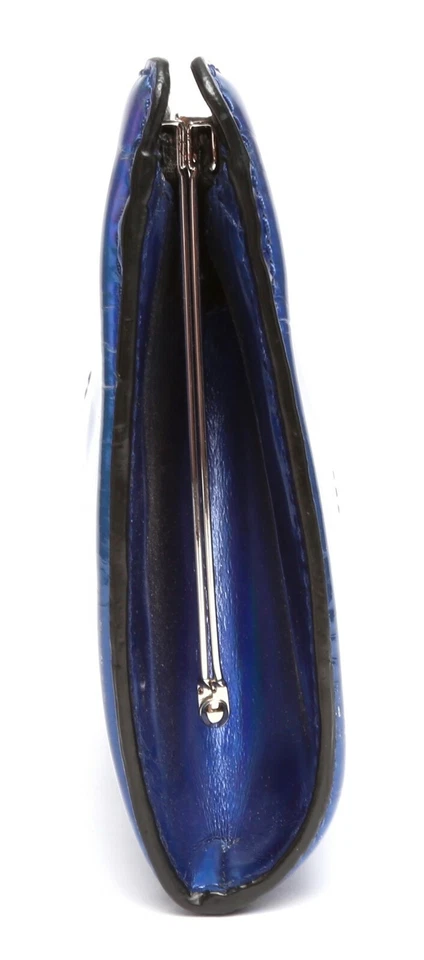 Женский однотонный синий клатч Milly V3701 - Изображение 3 из 4