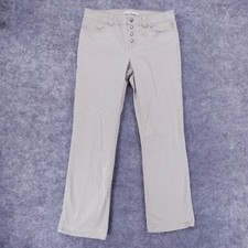 Tommy Hilfiger Pants Womens 8 Stretch Flat Front Boot Beige Button Fly Ladies