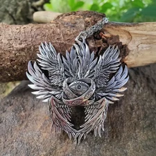 Evil-Eye Seraphim Jewelry Vintage Silver Look Nazar Hamsa Pendant Necklace