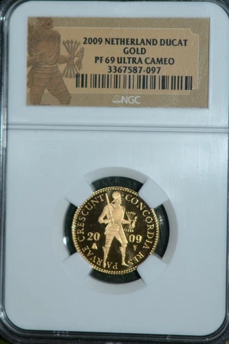 2009 NETHERLANDS GOLD DUCAT  PF69 ULTRA CAMEO NGC
