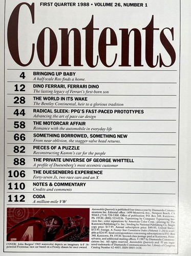 Vintage 1987 Automobile Quarterly Vol 26 No 1-4 Ferrari, Bentley, Duesenburg - Picture 4 of 5