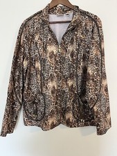 Chico  s Zenergy Jacket 3 XL Leopard Animal Print Full Zip Athletic Athleisure