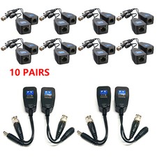10 Pairs HD-CVI TVI AHD CVBS Passive Video Balun RJ45 Transceiver Connector lF6J