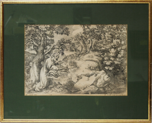 Kupferstich Annibale Carracci (1560-1609) Heiliger Hieronymus ? gerahmt 58x46 cm - Bild 2 von 4
