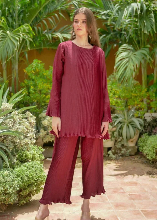 Conjunto Plisado Co-ord Dos Piezas Informal Ropa de Fiesta Para Mujer Conjunto Nuevo Conjunto Elegante
