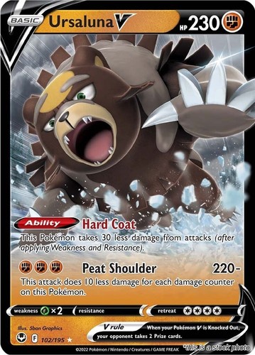 Pokemon Ursaluna V EN Holofoil SWSH12: Silver Tempest [SWSH12 - 102/195] UR NM