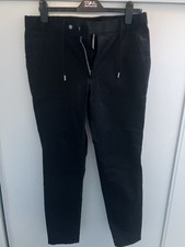 Moss Bros Black Draw String Chinos
