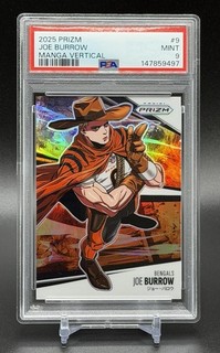 2025 Panini Prizm🏈Joe Burrow FOTL Manga Case Hit SSP🔥 Bengals🔥PSA 9 come nuovo