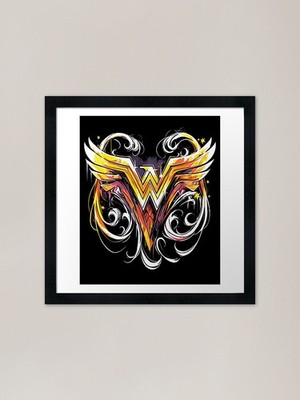 Wonder Woman Logo Framed Art Print Framed Wall Art Poster Canvas Print Picture