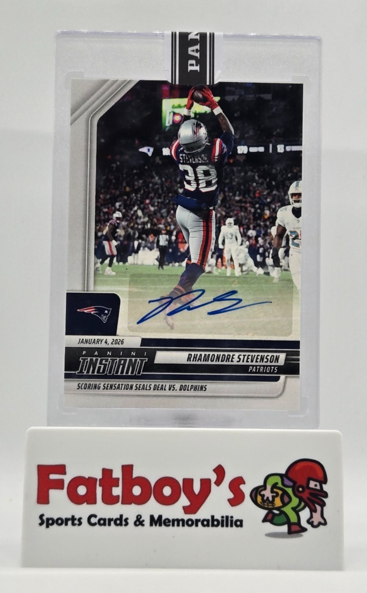 LUMINOUS AHOF スティーブン トレカ、ポストカード 2025 Panini Instant NFL Rhamondre Stevenson Autograph Card 32/99