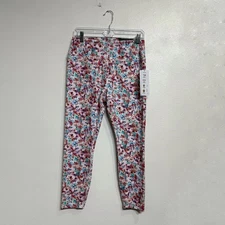 RBX Pink Floral Peached Tech Flex Crop Leggings Sz L NWT