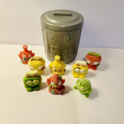 Lot Of 8 Trash Pack Sore Berry Trashies Moose Mini Flocked Monster Trash Can