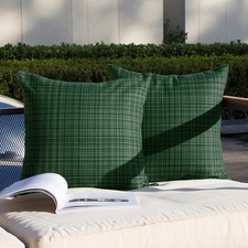 Kevin Textile Pack of 2 Outdoor Waterproof 22"x22" Throw Pillow Covers Green