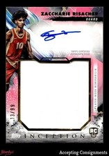 2024-25 Topps Inception Rookie Jumbo Pink Zaccharie Risacher RC JERSEY AUTO /99