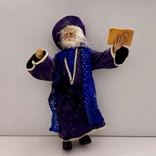 Merlin Sorcerer Wizard Doll Figurine 15" Purple Celestial Fantasy Art