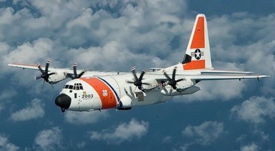 Lockheed C-130J C130 Coast Guard Hercules Desk Wood Model Small 1/130