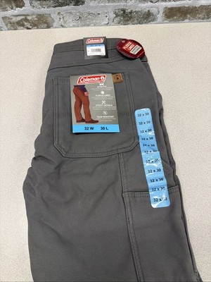 Coleman Men's Warm Durable Canvas Fleece Lined Utility Pant Castlerock 32x30