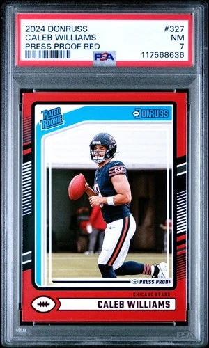 2024 PANINI DONRUSS PP RED #327 CALEB WILLIAMS PSA 7