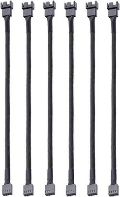 6pcs 4 Pin PWM Lüfter Verlängerungs Kabel Steckergehäuse Geflochtenen Ärmeln Ver