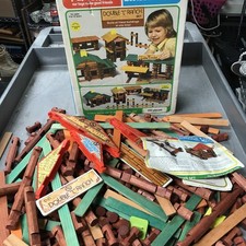Playskool Original Lincoln Logs Double L Ranch Set Vintage Set 1977